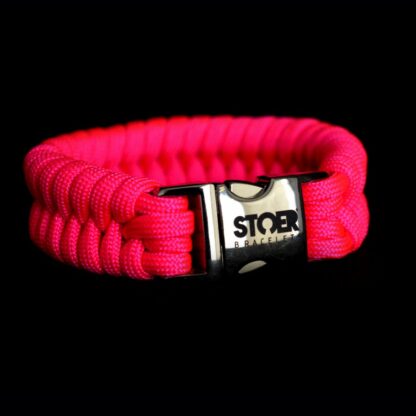 Paracord armband neon roze fishtail