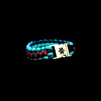 Paracord Star of life  groen/blauw/rood